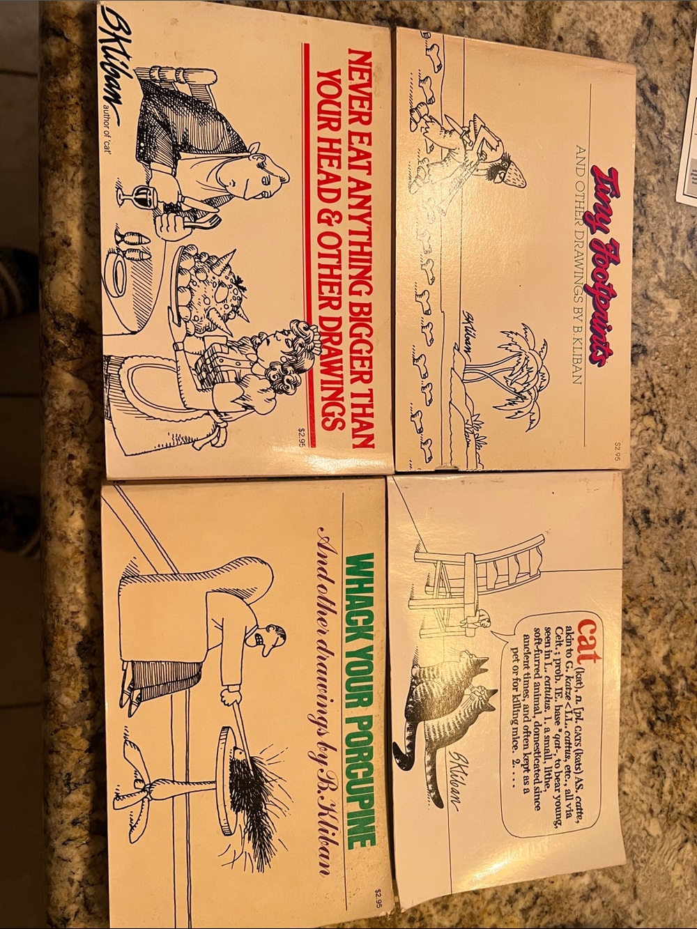 Vintage Cartoon Book Lot with Red & Green Accents by B. Kliban